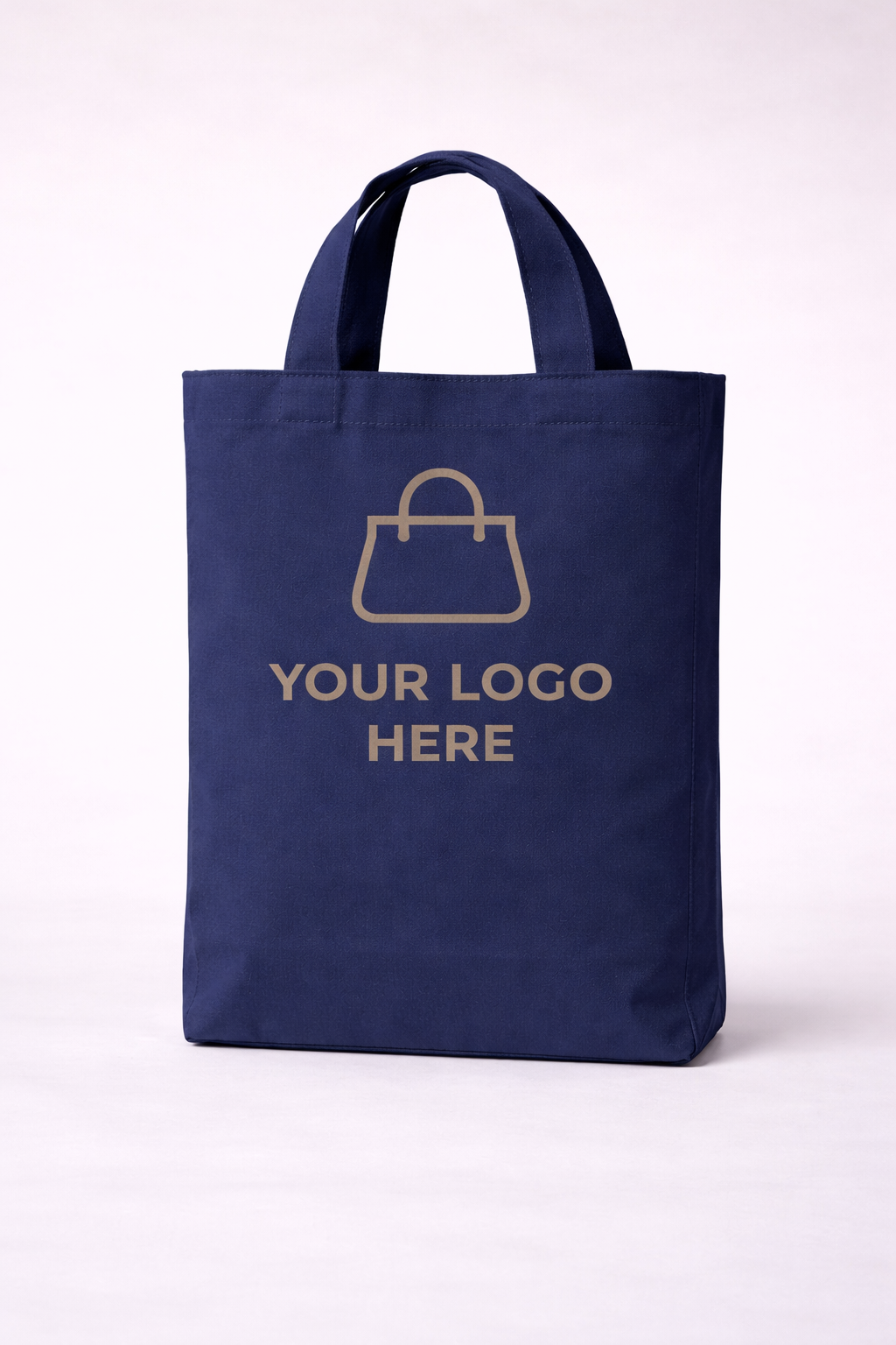 Navy Blue Canvas Shopping Tote Bag – 100% Cotton Reusable Carry Bag