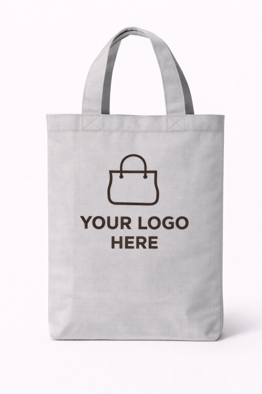 Gray Canvas Shopping Tote Bag – 100% Cotton Reusable Carry Bag