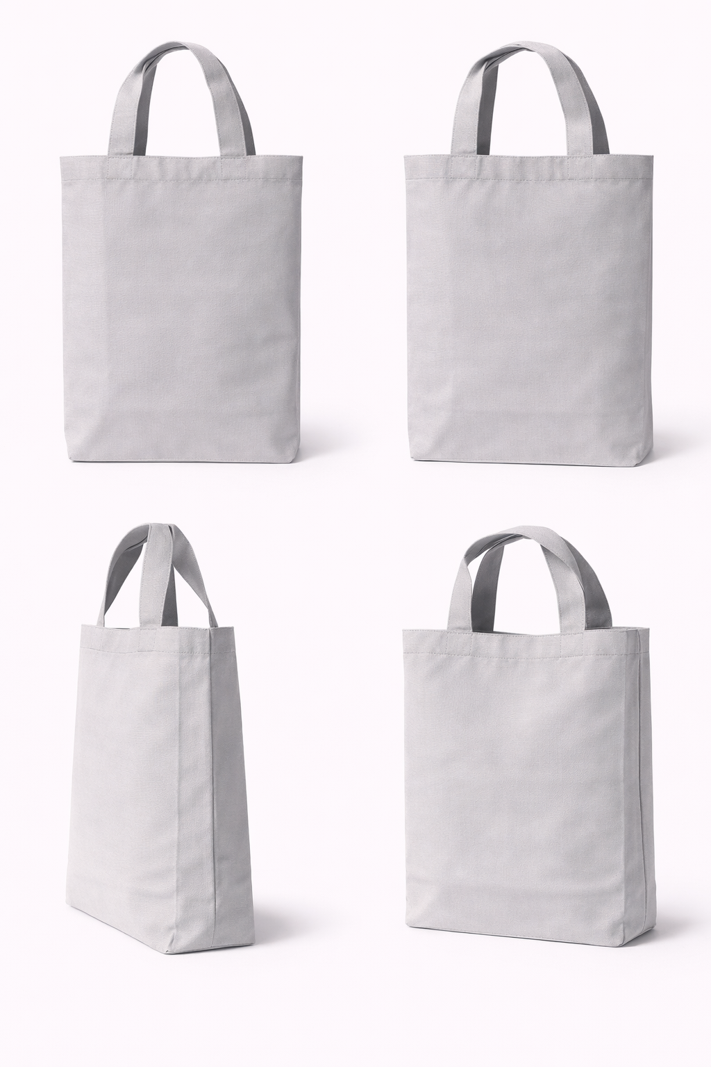 Gray Canvas Shopping Tote Bag – 100% Cotton Reusable Carry Bag - 2