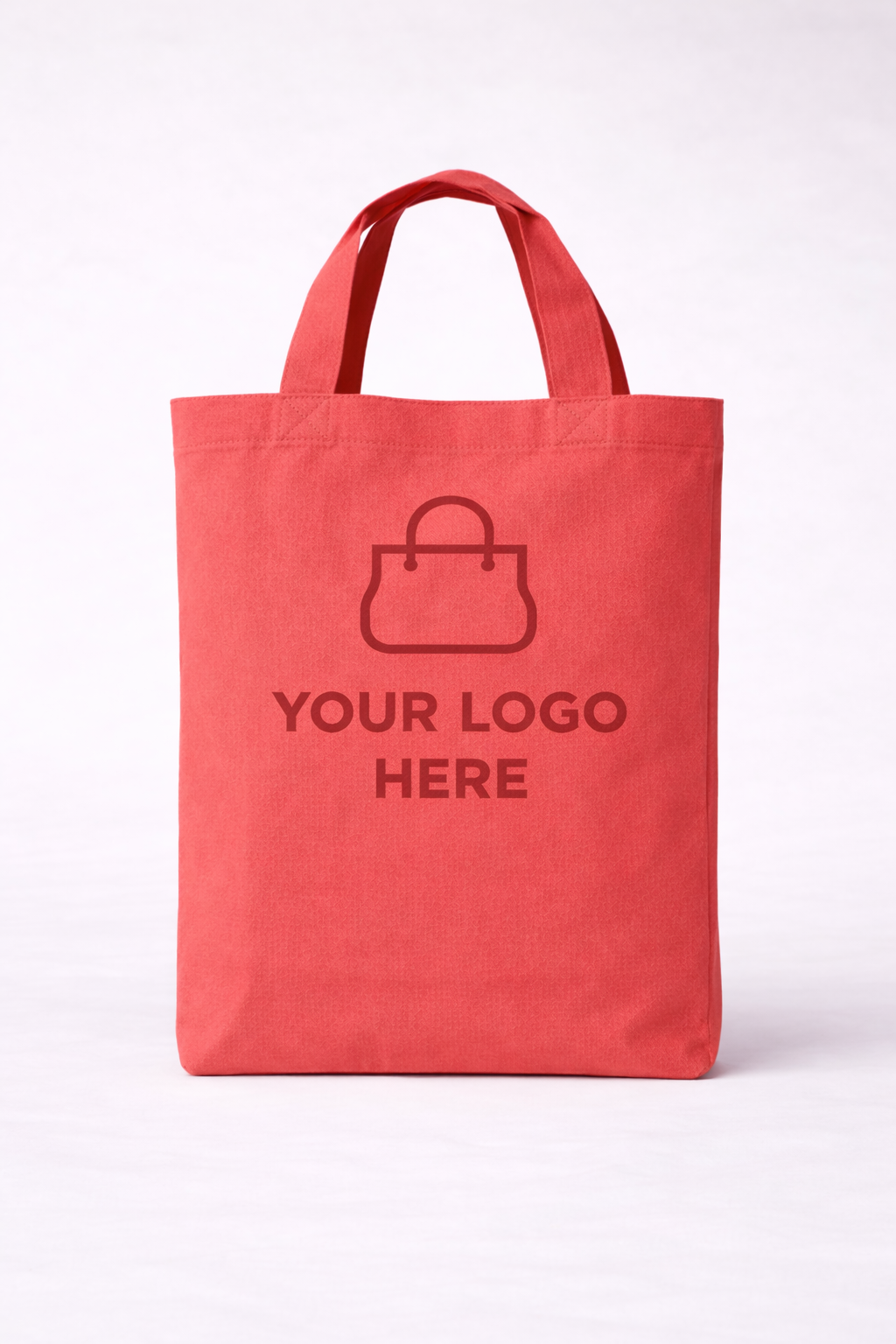 Red Canvas Shopping Tote Bag – 100% Cotton Reusable Carry Bag