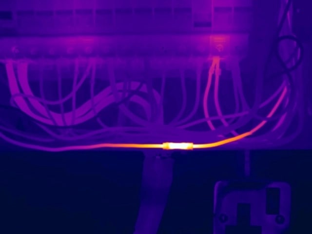 Example thermal anomaly identified during an electrical thermal imaging survey
