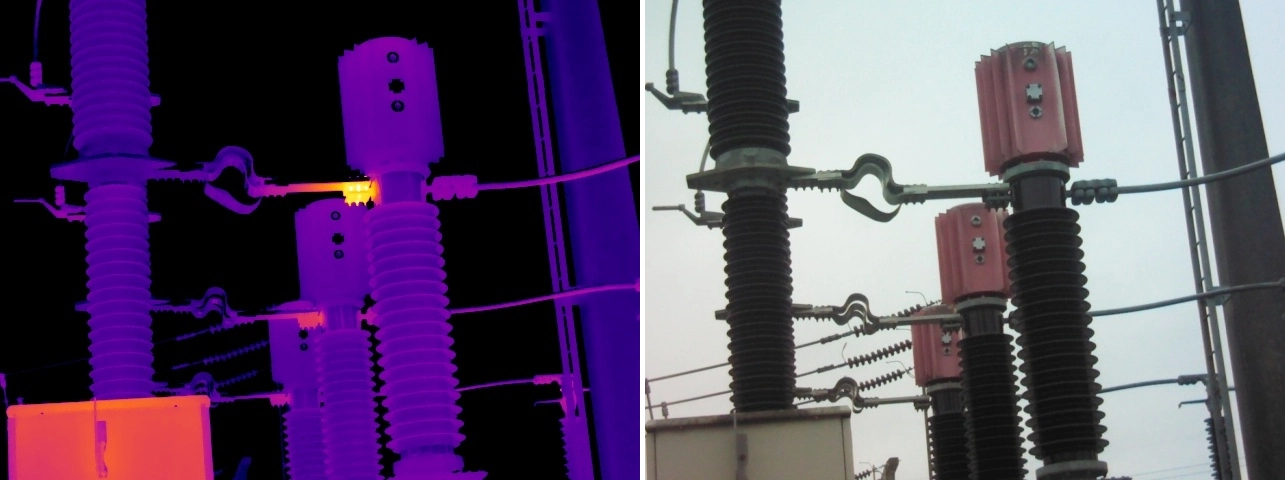 Thermal and visual comparison of high resistance at a bolted connection to a 132kV current transformer