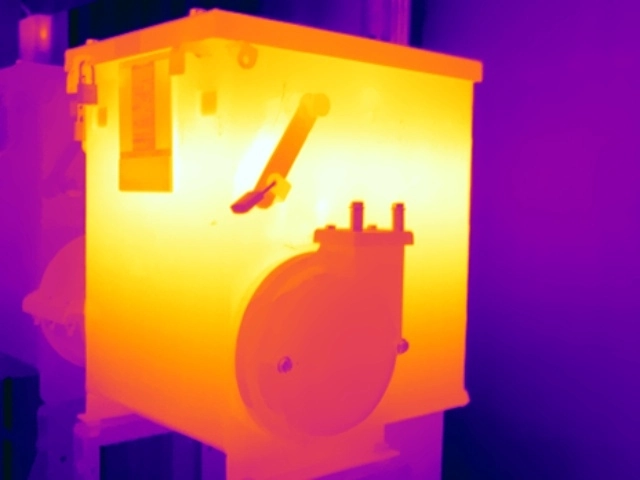 Thermal image showing abnormal localised heating within deteriorating 11kV switchgear