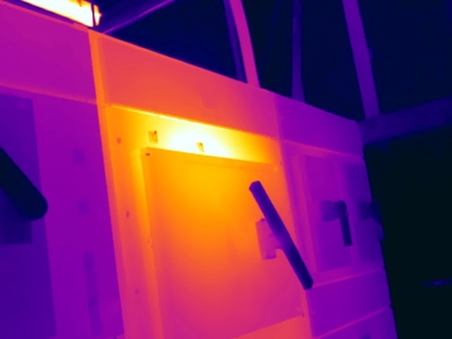 Thermal image showing abnormal heating within a deteriorating LV main switch