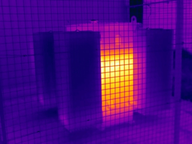 Thermal image showing an abnormal transformer temperature profile associated with a dangerously low oil level
