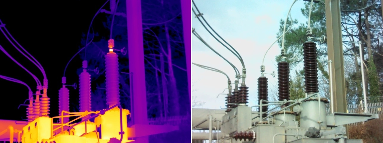 Thermal and visual comparison of high resistance at a 132kV bushing connection on a 132kV to 33kV transformer
