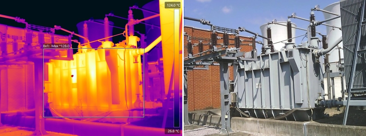 Thermal and visual comparison of overloaded 132kv transformer