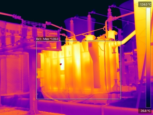 Thermal image showing overloaded 132kv transformer