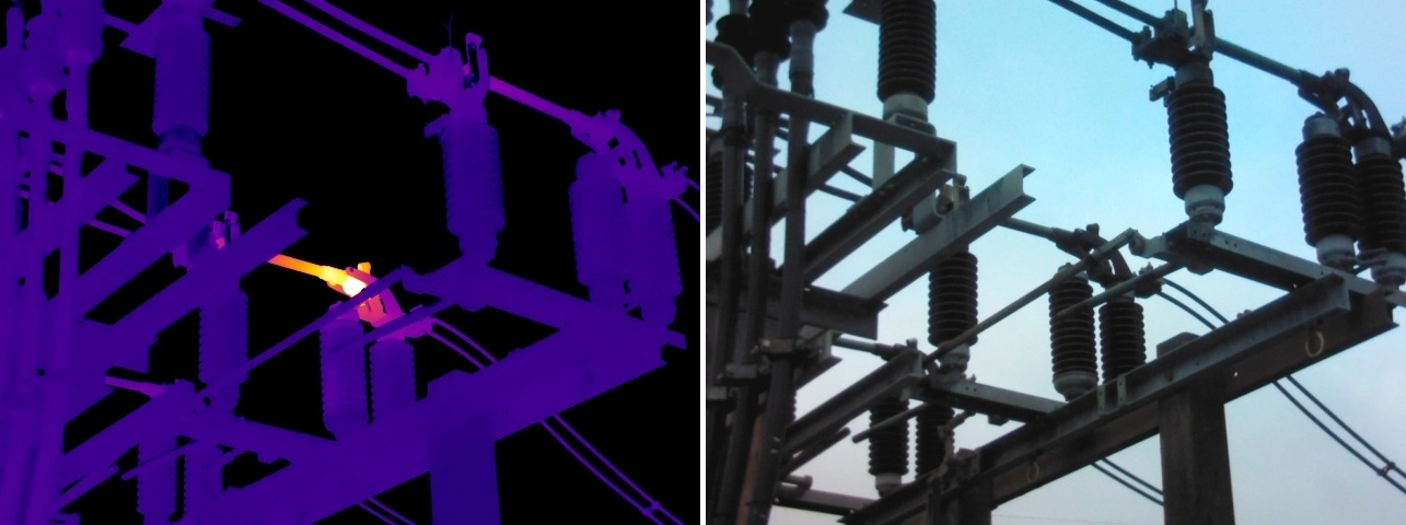 Thermal and visual comparison of high resistance at the actuator pivot assembly of a 33kV isolating switch