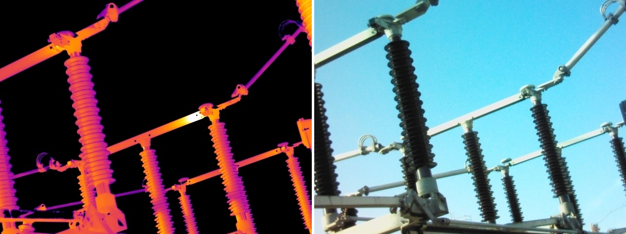 Thermal and visual comparison of poor electrical contact at the switch contacts of a 132kV line isolator