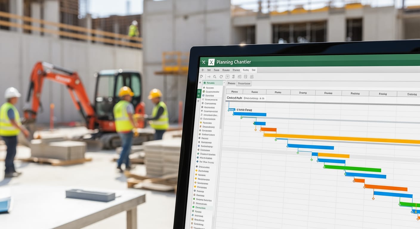 Planning chantier Excel - 4Génie Civil