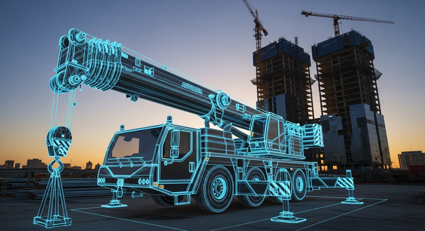 Maîtrisez la Conception de Grues Mobiles sur AutoCAD : Plans de Levage & Modélisation 3D