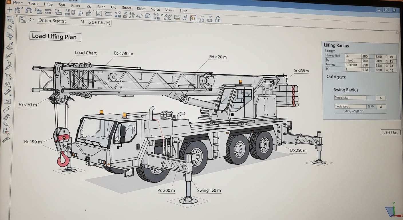 Maîtrisez la Conception de Grues Mobiles sur AutoCAD : Plans de Levage & Modélisation 3D 1