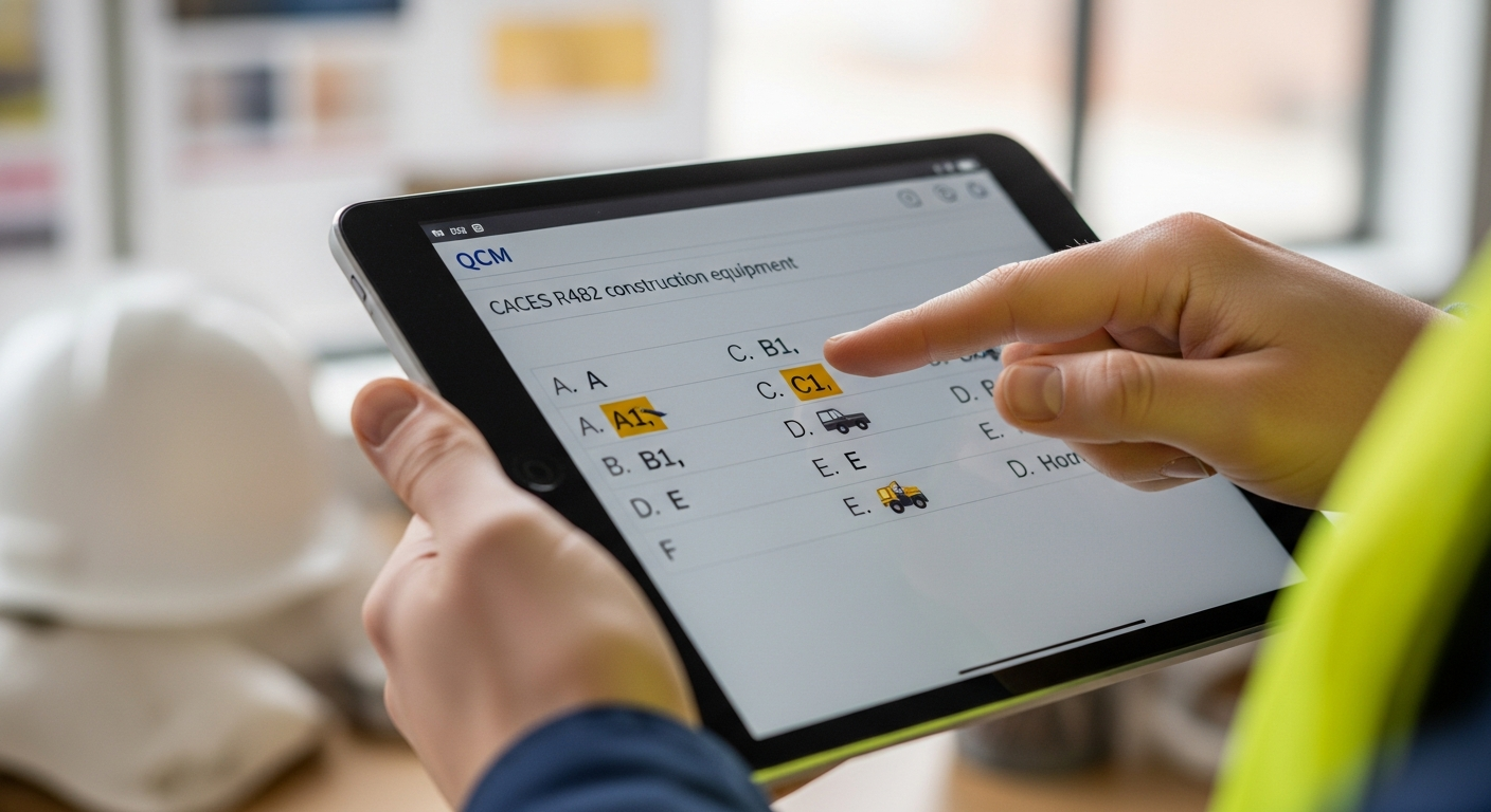 examen théorique CACES R482 QCM catégories engins