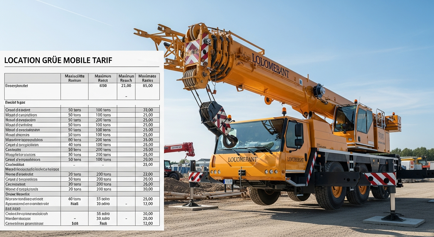 prix location grue mobile 50 tonnes