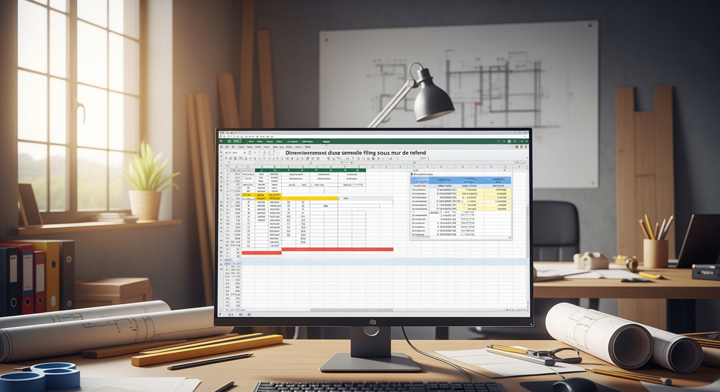 Dimensionnement d'une semelle filante sous mur de refend Excel - 4Génie Civil