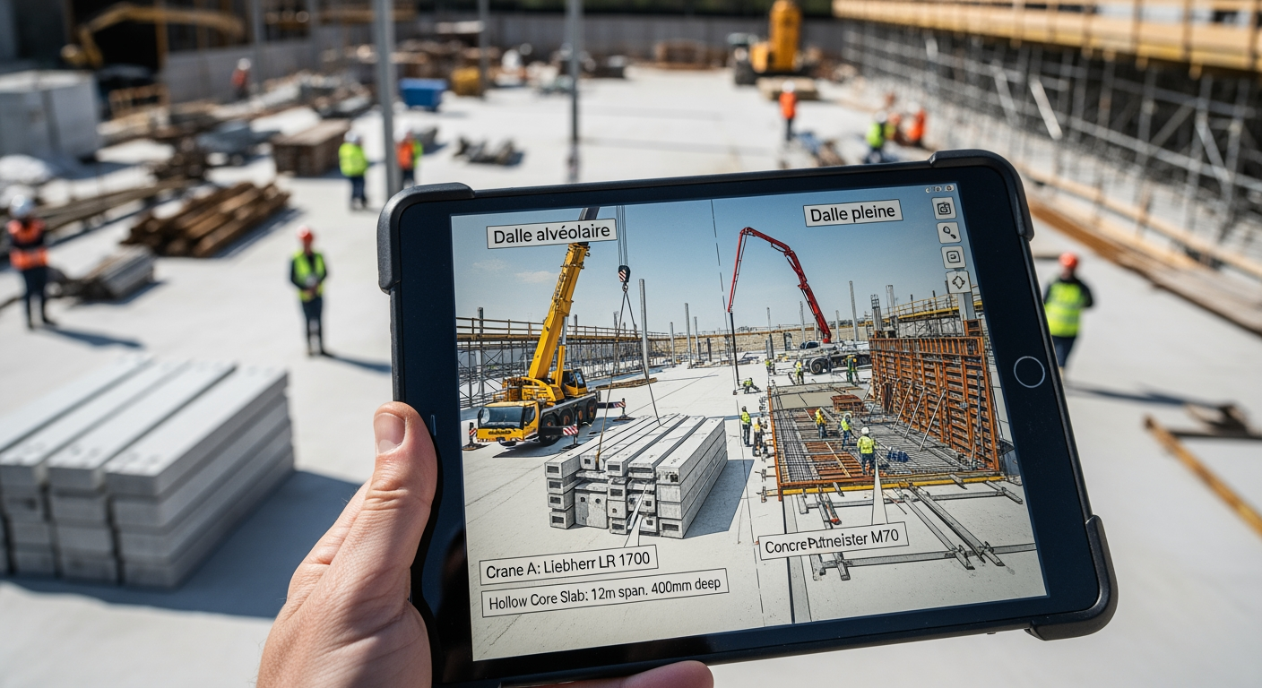 Comparaison entre dalle pleine et dalle alvéolaire pour grands franchissements - 4Génie Civil