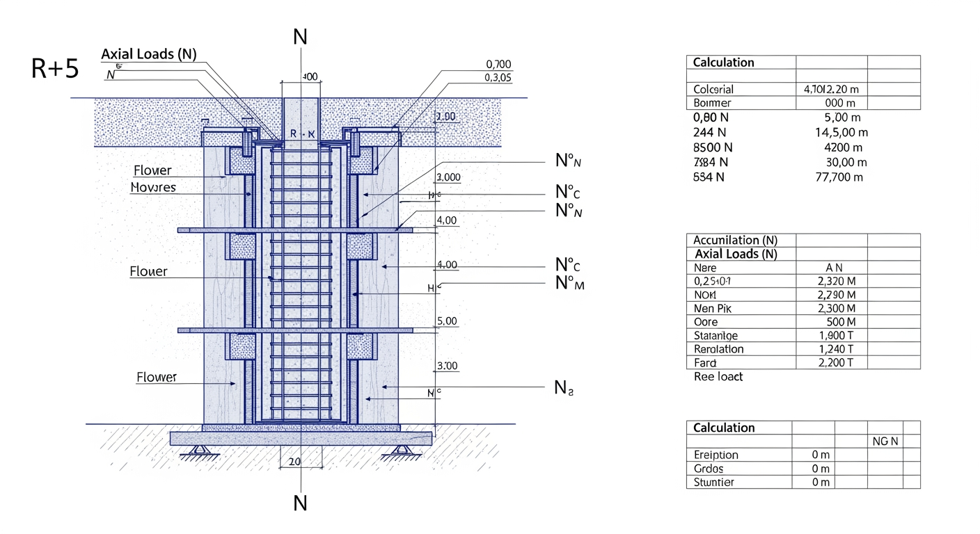 Méthode de calcul de la descente de charges d'un bâtiment R+5 - 4Génie Civil