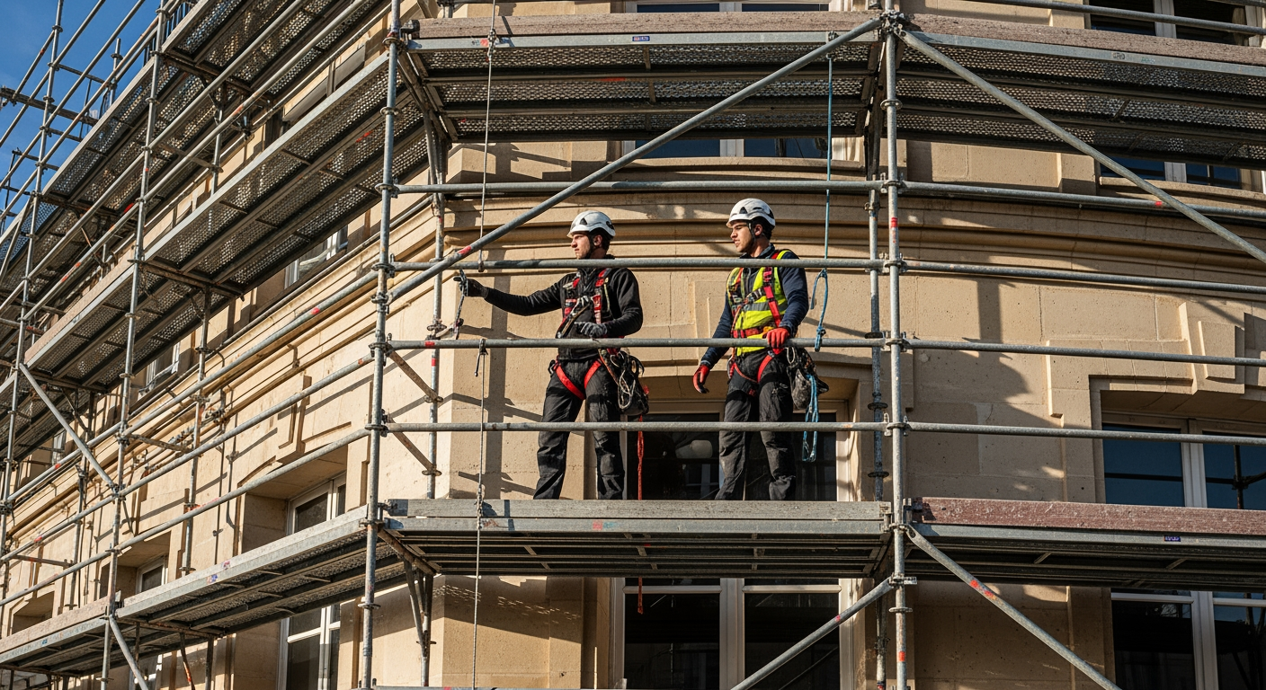 Sécurité sur chantier : Procédure de montage d'un échafaudage de façade - 4Génie Civil