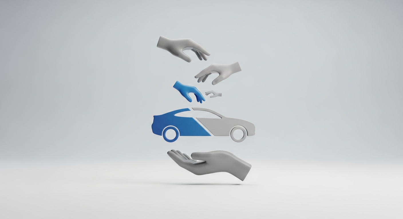 أيقونة ترمز إلى تنازل الورثة عن نصيبهم في سيارة