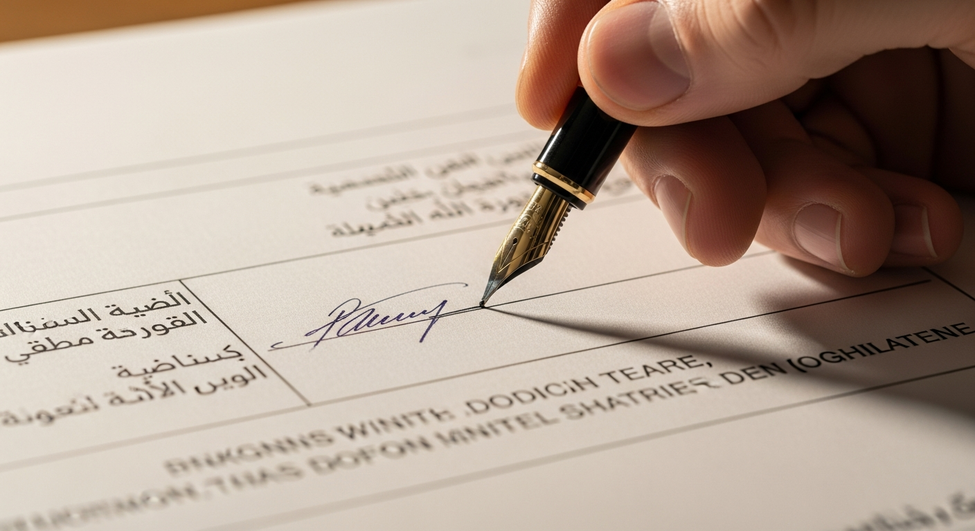 توقيع شهادة خبرة مهنية.