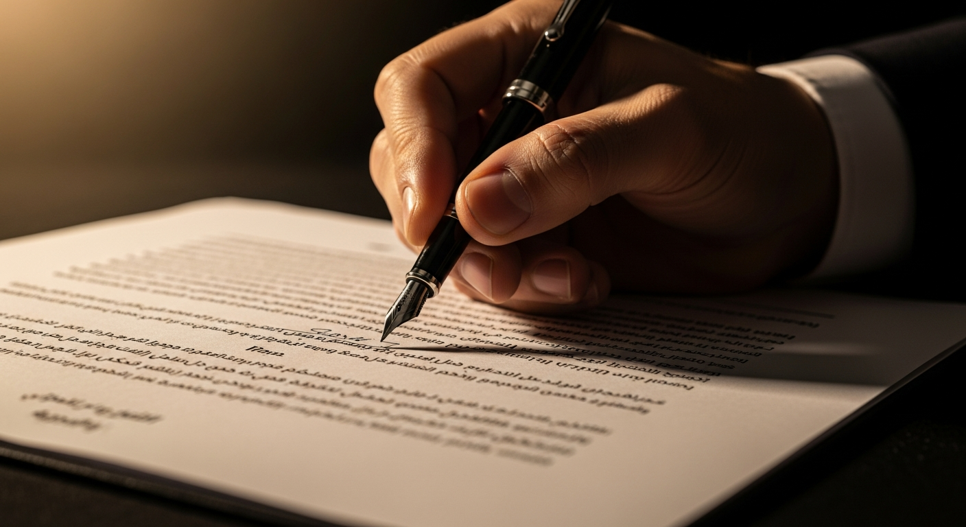 توقيع طلب قانوني لسماع شهادة الشهود