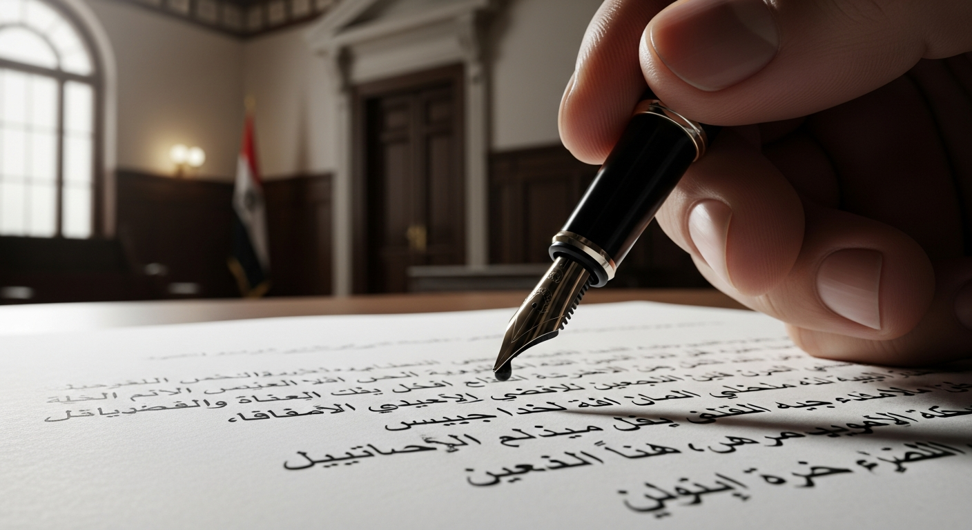 توقيع وثيقة شهادة العزوبة الرسمية