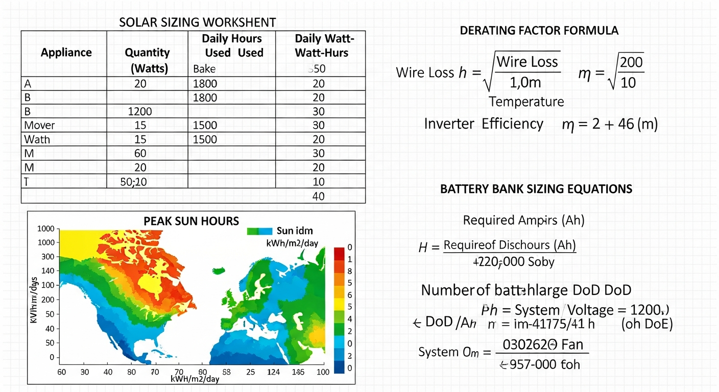 Solar Panel Sizing Calculator - engineering architecture diagram