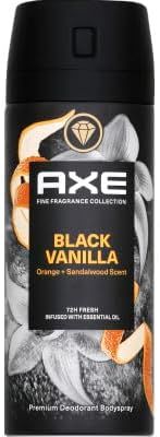 6x Axe Desodorante en aerosol para hombre Black Vanilla 