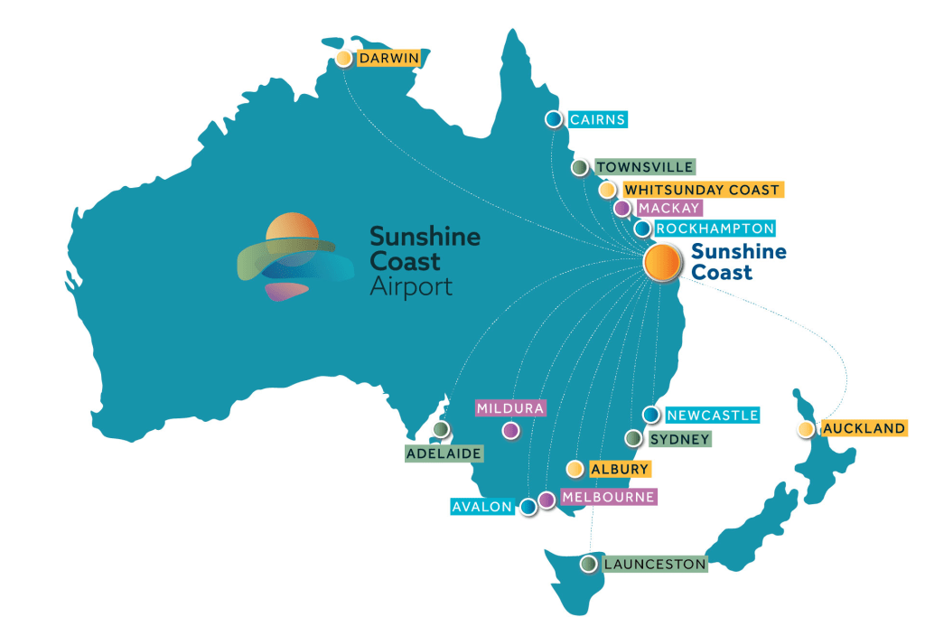 Route Map Sunshine Coast Airport