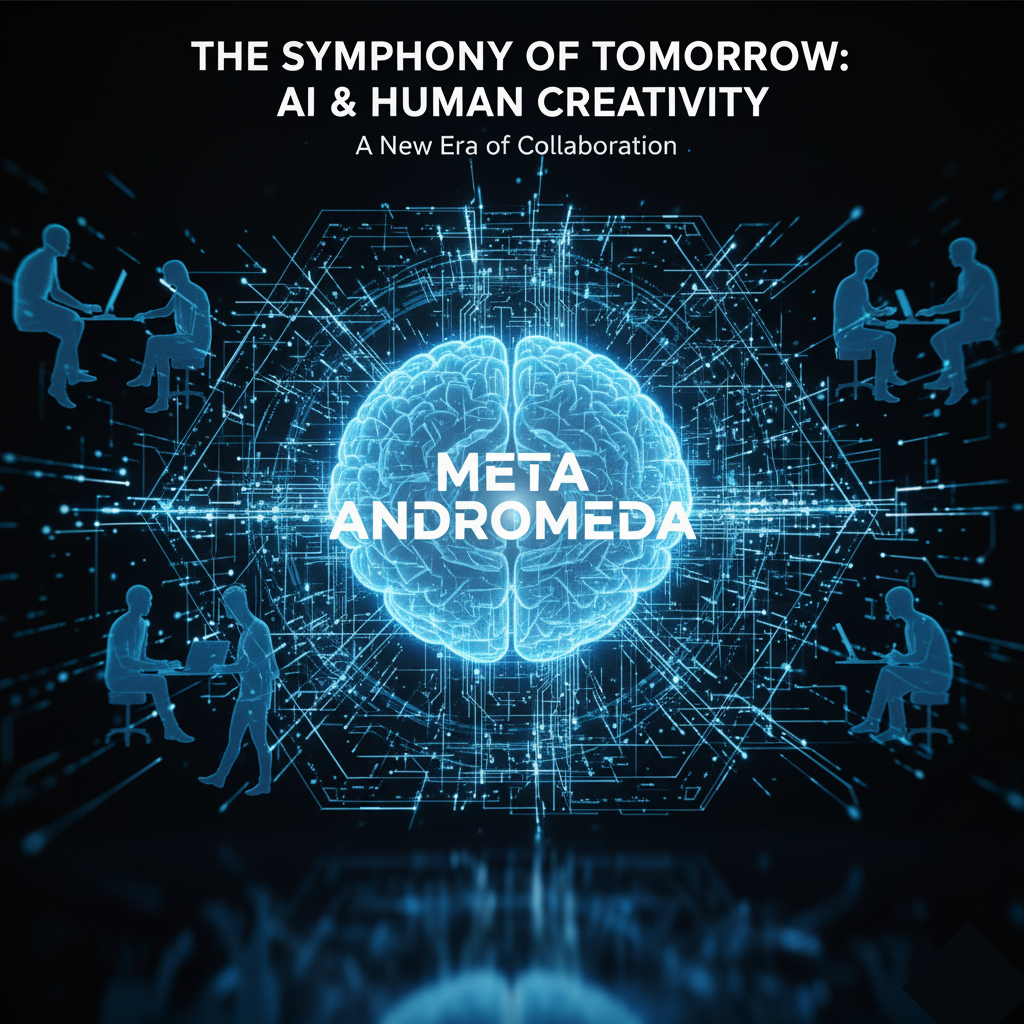 Meta Andromeda: How AI Is Transforming Jobs, Creativity, and the Future of Work (2026 Outlook) 1 meta andromeda ai system image of digital brain controlling world