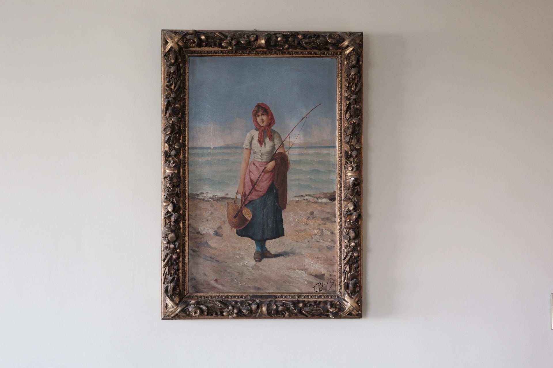 Cuadro de una mujer en la playa - Imagen 1