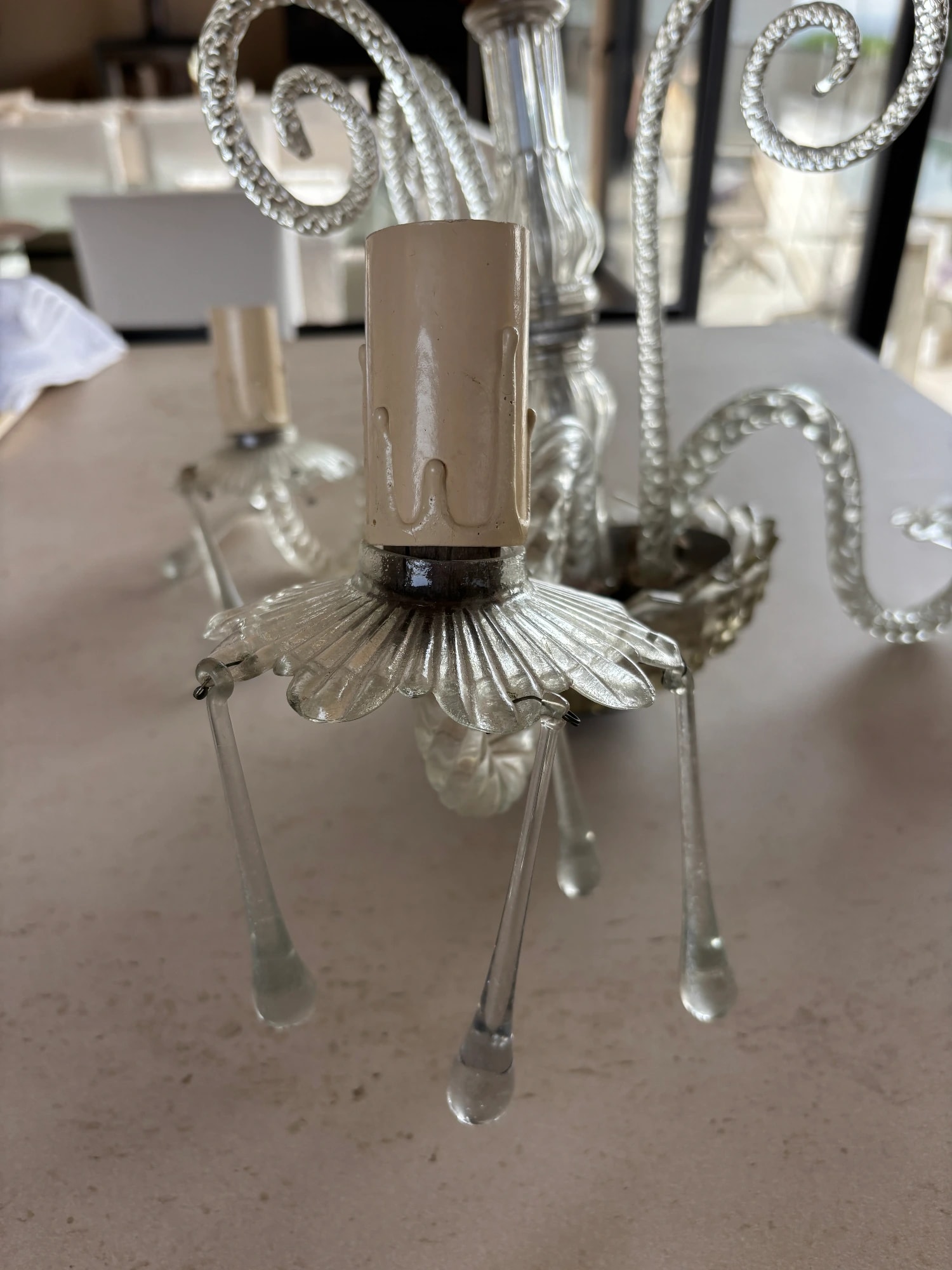 Lampara candelabro de cristal de Murano 3 brazos - Imagen 4