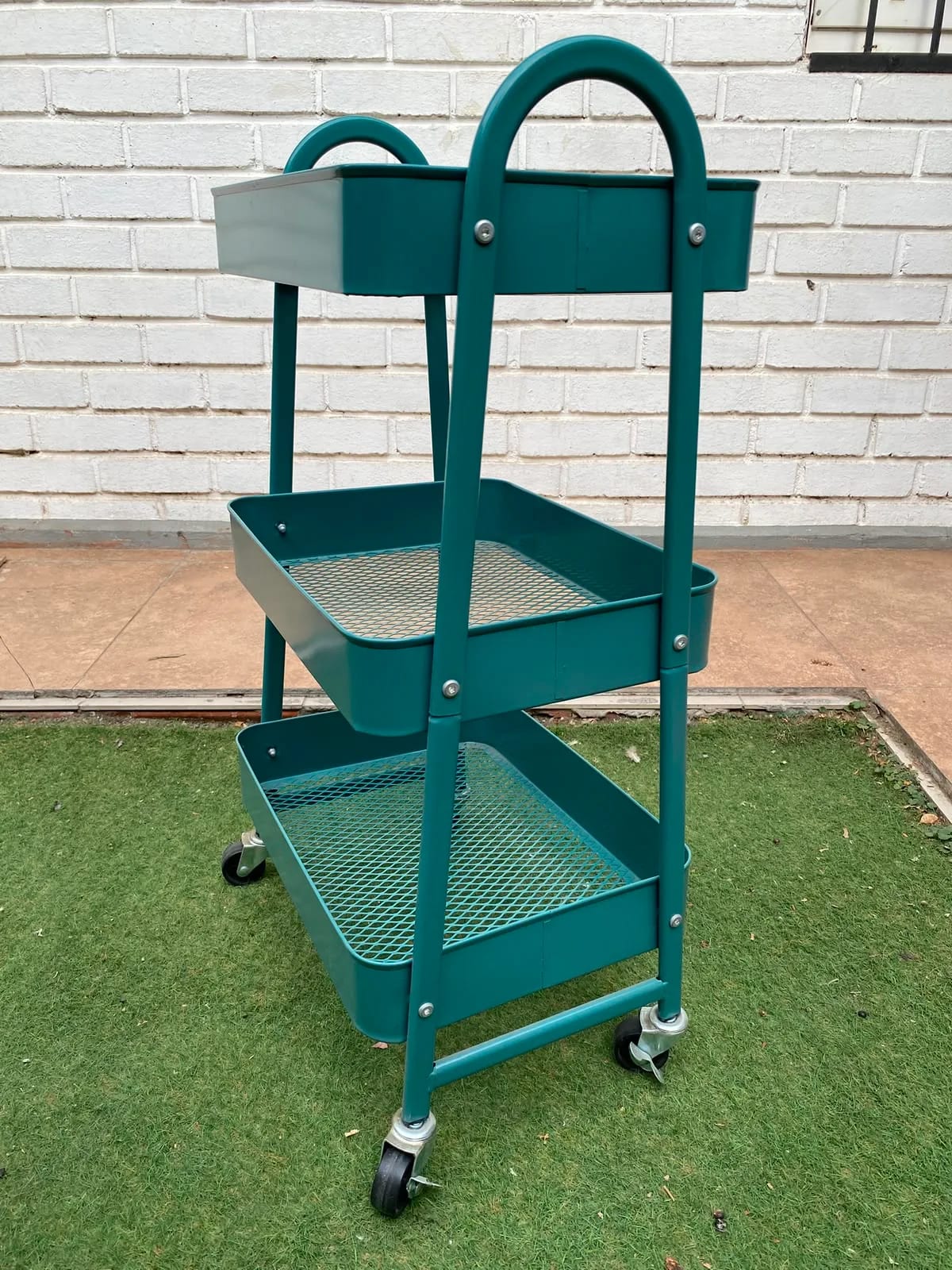 Carrito organizador multiuso metálico 3 niveles con ruedas - Imagen 5