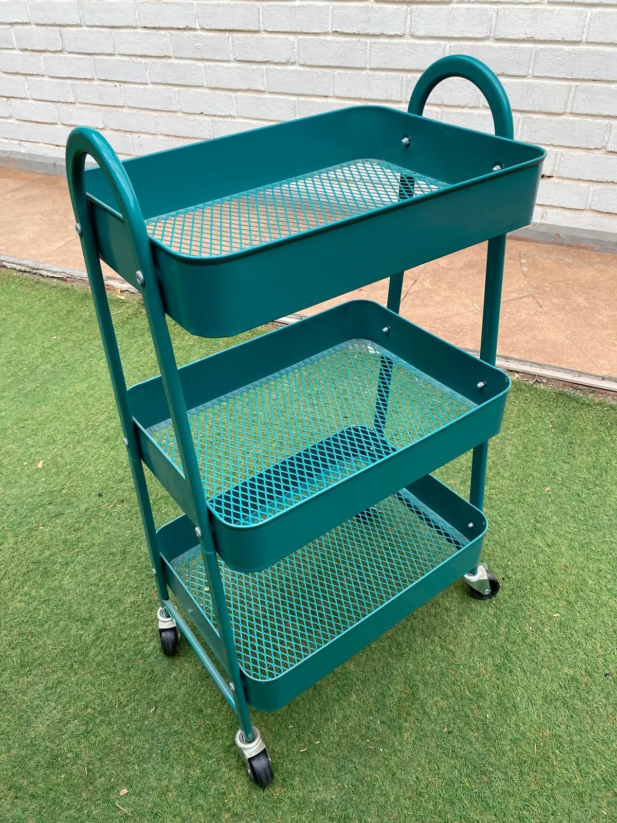 Carrito organizador multiuso metálico 3 niveles con ruedas - Imagen 3