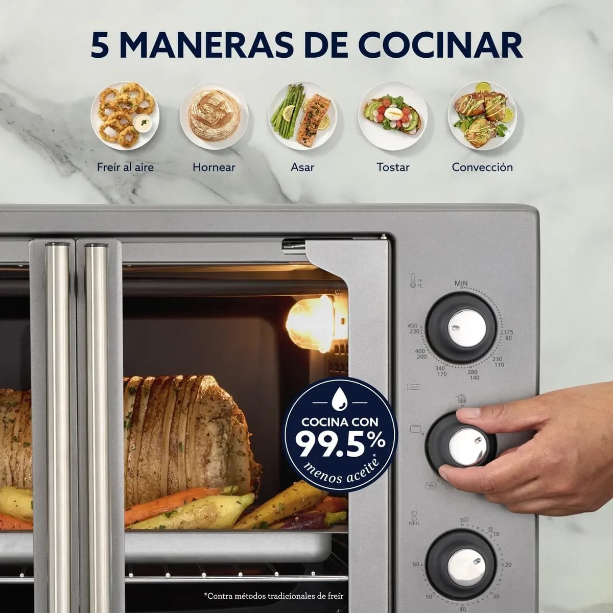 Horno Freidora de Aire de 35 L con Puertas Francesas Oster - Imagen 5