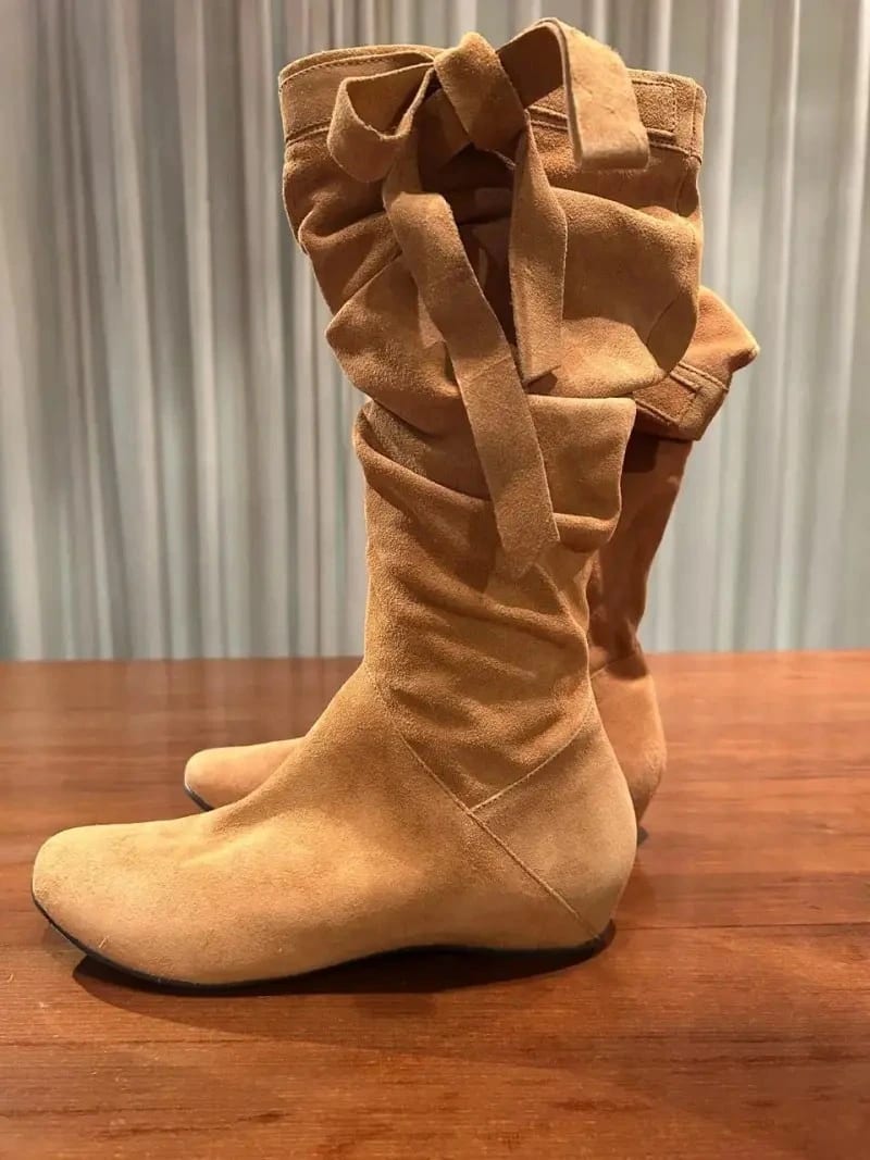 Botas camel nuevas 100% cuero gamuza talla 37 - Imagen 1
