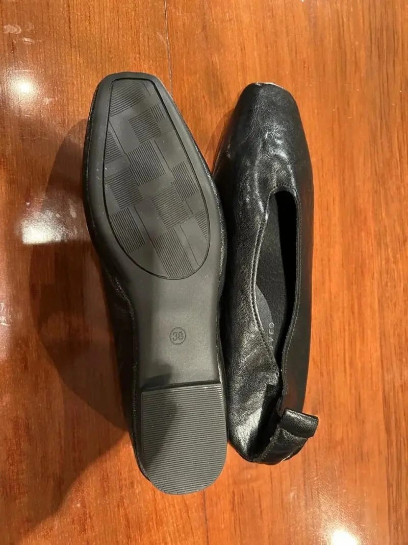 Ballerinas Negras Nuevas 100% cuero talla 38US CMS 24,5 - Imagen 4
