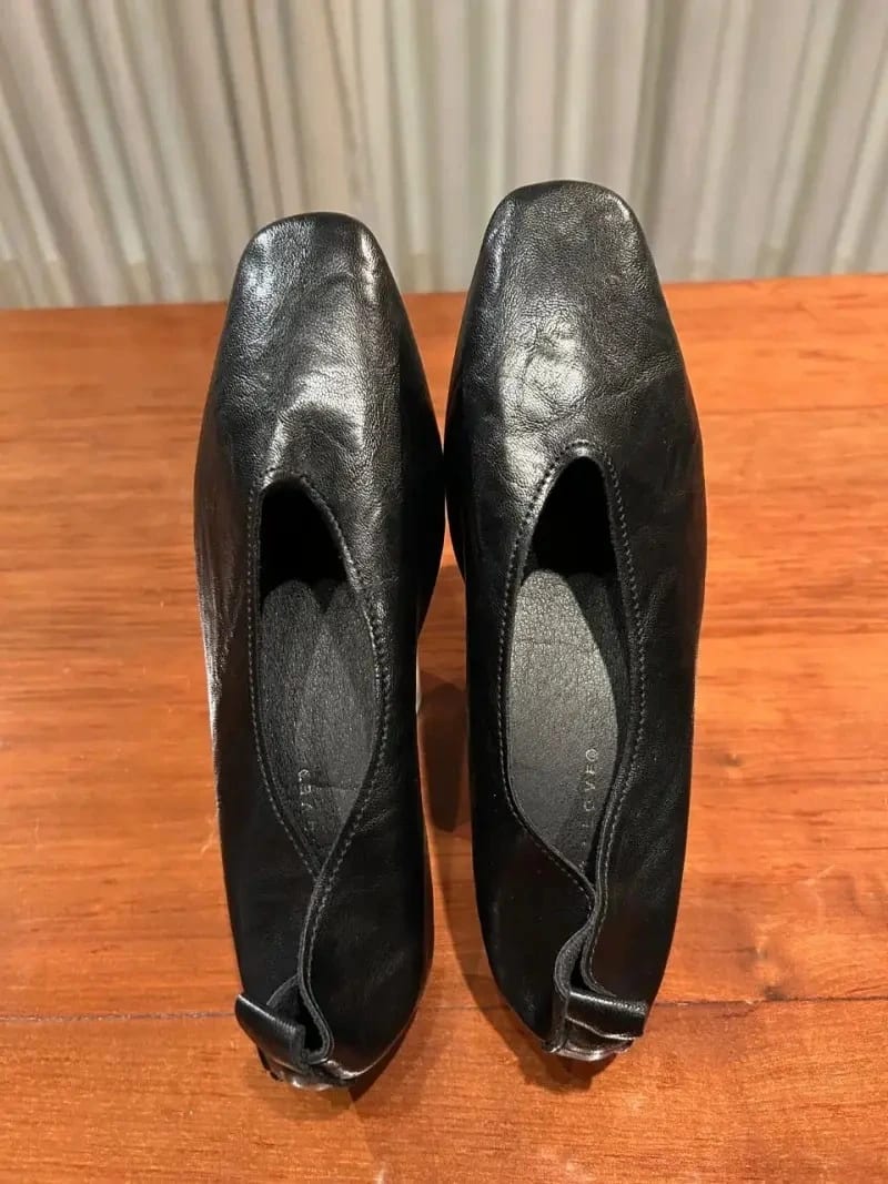 Ballerinas Negras Nuevas 100% cuero talla 38US CMS 24,5 - Imagen 2
