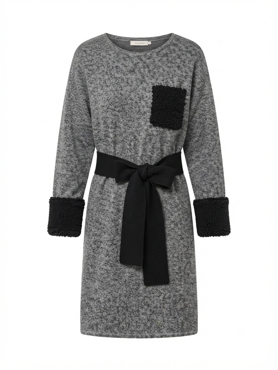 Vestido tipo túnica de punto jaspeado - Imagen 3