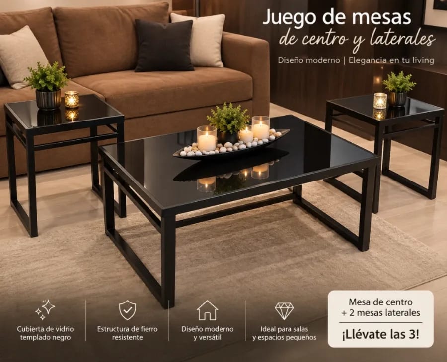 Mesa de centro y 2 laterales - Imagen 2