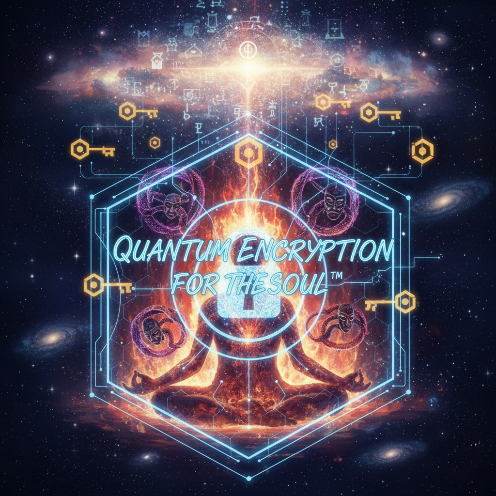 Quantum Encryption visualization - Digital soul matrix