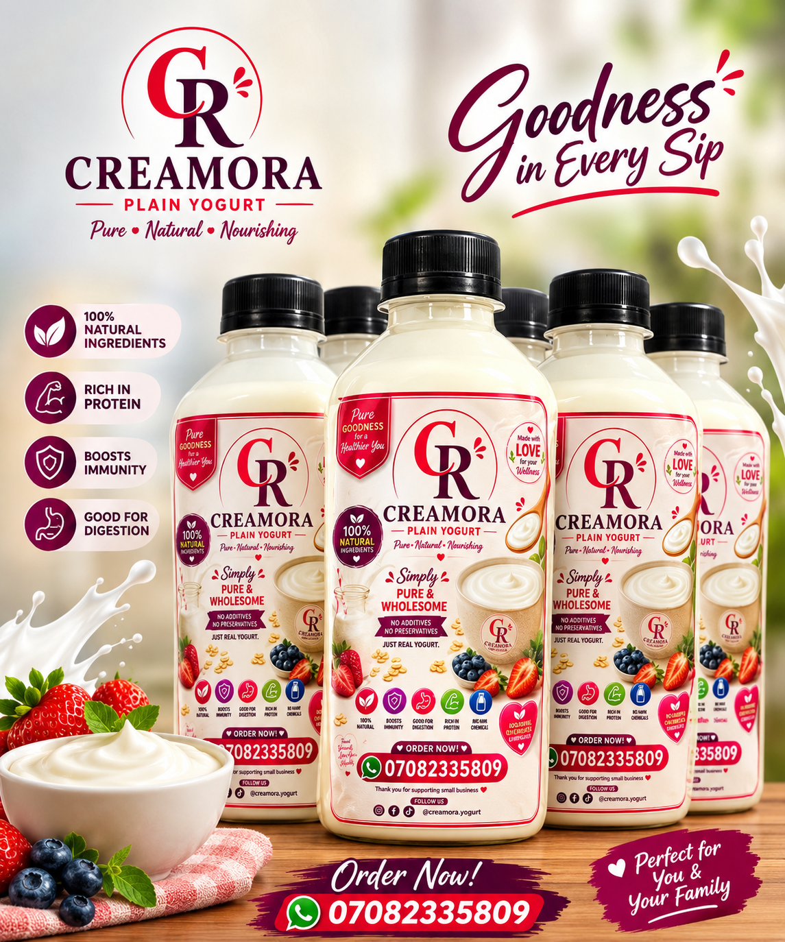 Creamora Creamy Vanilla yogurt 500ml