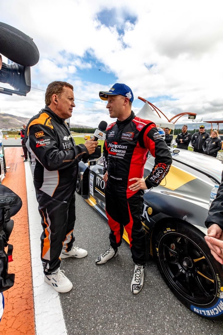 Andrew Waite, professional racing driver, in the paddock