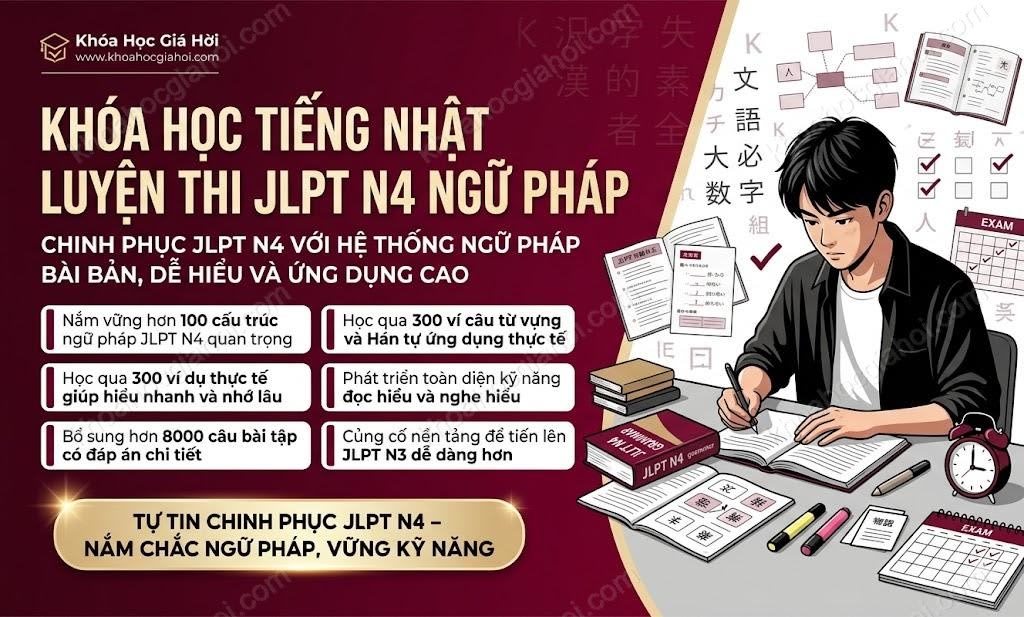 Khóa Học Học Tiếng Nhật - Luyện Thi Jlpt N4 Ngữ Pháp