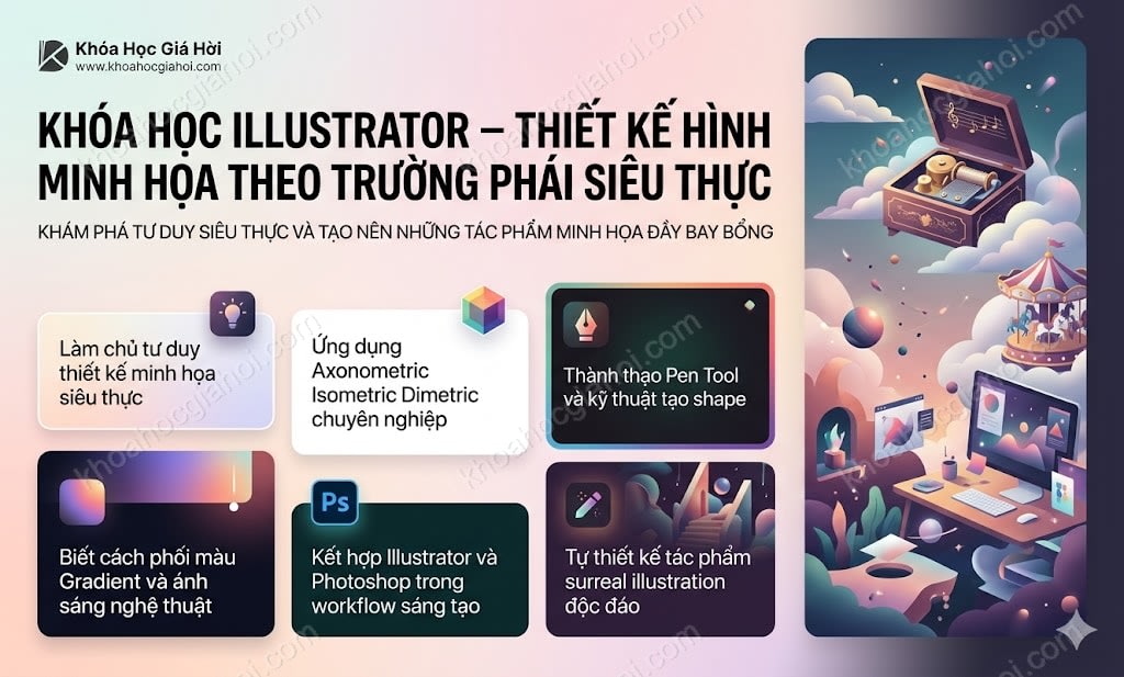 Khóa Học Illustrator – Thiết Kế Hình Minh Họa Theo Trường Phái Siêu Thực
