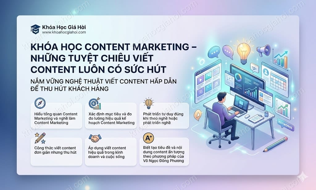 Khoá Học Content Marketing – Những Tuyệt Chiêu Viết Content Luôn Có Sức Hút