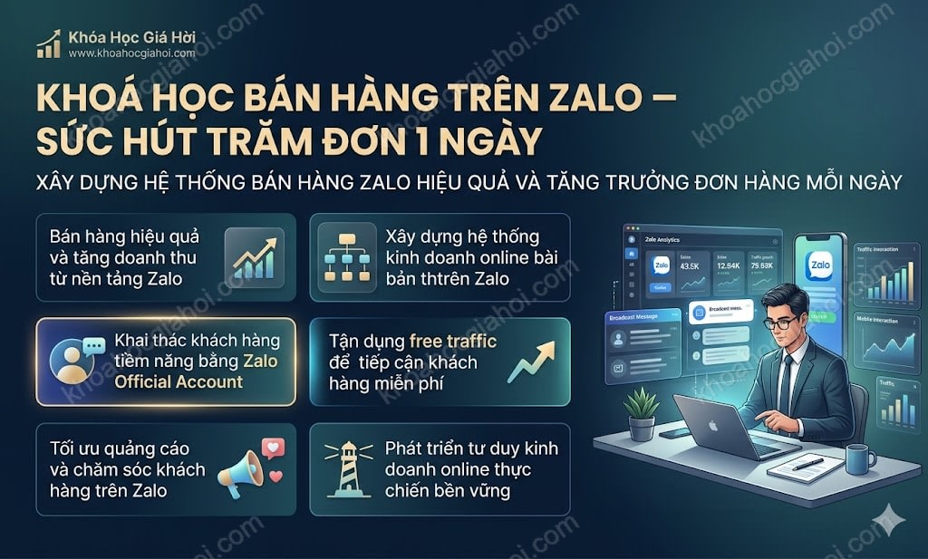 Khoá Học Bán Hàng Trên Zalo – Sức Hút Trăm Đơn 1 Ngày