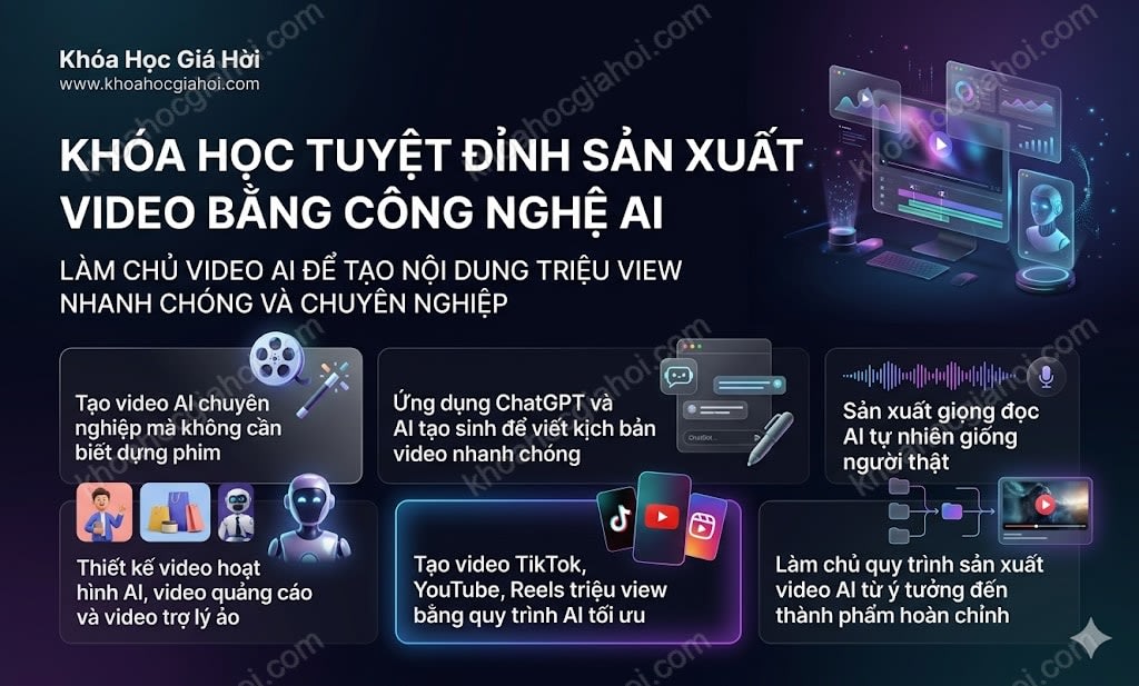 Khóa Học Tuyệt Đỉnh Sản Xuất Video Bằng Công Nghệ AI