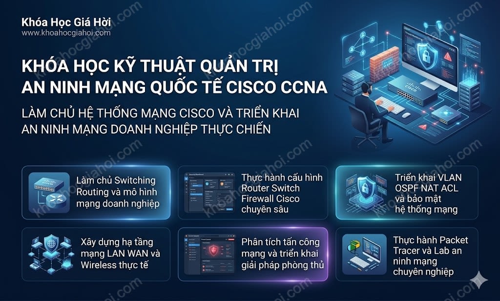 Khóa Học Kỹ Thuật Quản Trị An Ninh Mạng Quốc Tế Cisco CCNA